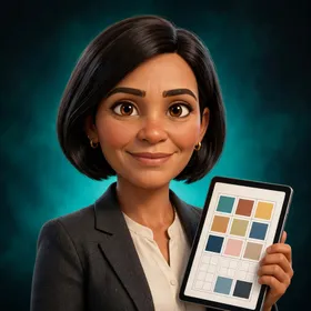 Ilustração 3D de Helena, agente de IA de coordenação e design
