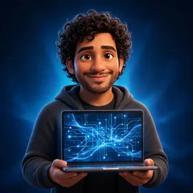 Ilustração 3D de Otto, agente de IA de desenvolvimento